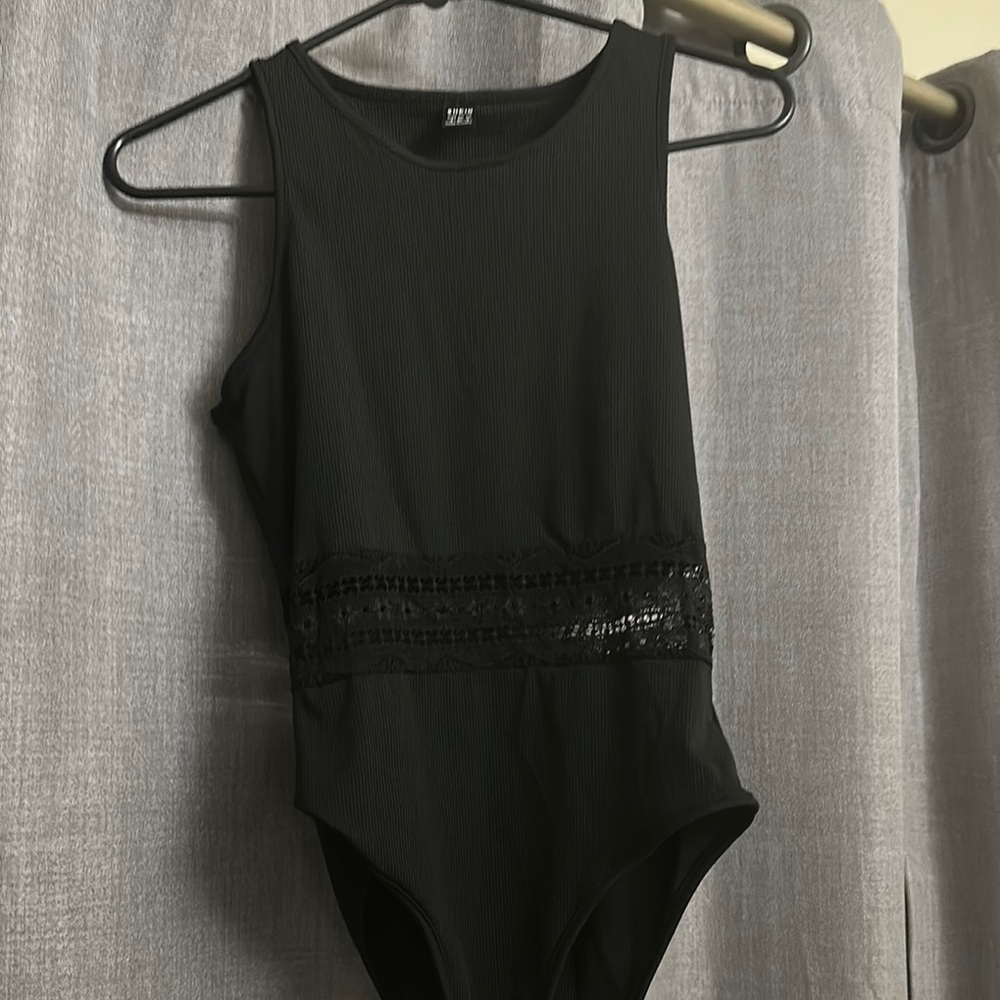 SHEIN Black Bodysuit High Neck Sleeveless